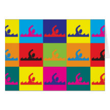 Swimming Pop Art Greeting Card