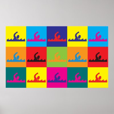   Poster on Swimming Pop Art Poster   Zazzle Co Uk