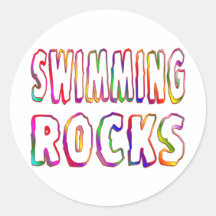 Swimming Rocks Round Sticker