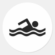 Swimming Round Sticker
