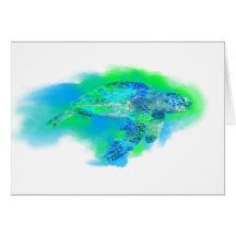Swimming Sea Turtle Greeting Card