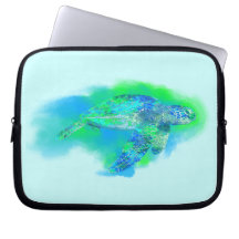 Swimming Sea Turtle Laptop Sleeve