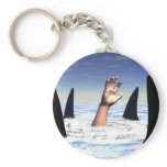 Swimming with sharks key chains