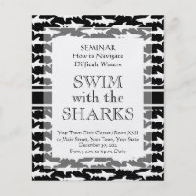 Swimming with the Sharks Funny Shark Pattern Flyers