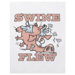 swine flew flying pig flu pun cartoon flyers