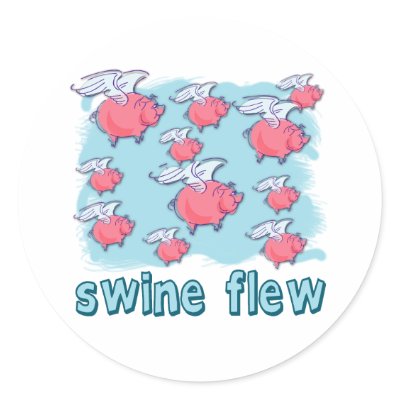 Swine Flu Humour Products Round Sticker by greenbaby
