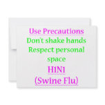 Swine Flu Precautions 2 invitations