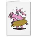swine flu sick pig cartoon cards