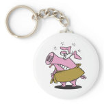 swine flu sick pig cartoon keychains