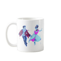swing dancer pink poodle skirt saddle shoes mugs