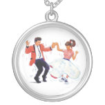 swing dancer poodle skirt & saddle shoes necklaces