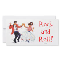 swing dancer poodle skirt & saddle shoes photo cards