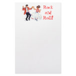 swing dancer poodle skirt & saddle shoes custom stationery