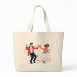 swing dancer with poodle skirt and saddle shoes bags