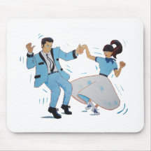 swing dancer with poodle skirt and saddle shoes mouse pads