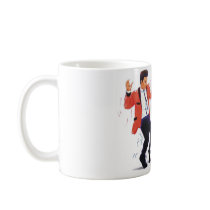 swing dancer with poodle skirt and saddle shoes mug