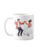 swing dancer with poodle skirt and saddle shoes mugs