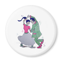 swing dancers fridge magnet