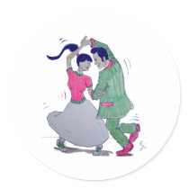 swing dancers sticker