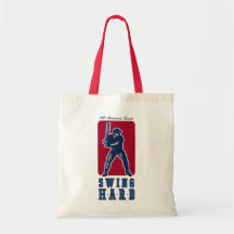 Swing Hard Baseball Tote Bags