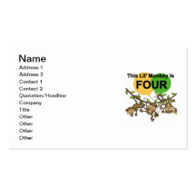 Swinging Monkeys 4th Birthday Tshirts and Gifts Business Card