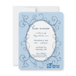 Swirl Baby Boy Blue Dot Train Shower Announcement