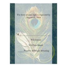 Swirl Peacock Feather -Click to View MATCHING SET- Invitations