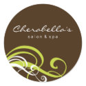 Swirl Salon spa sticker lime green brown