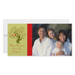 Swirl Tree Cute Birds Snowflake Merry Christmas photo cards