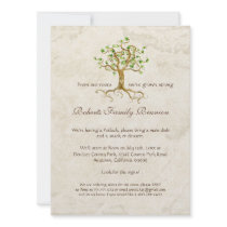 Swirl Tree Roots Antiqued Family Reunion Invite