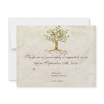 Swirl Tree Roots Antiqued Sage RSVP Response Card