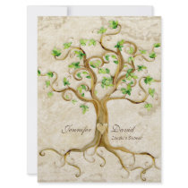 Swirl Tree Roots Antiqued Tan Couples Shower