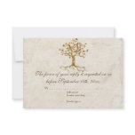 Swirl Tree Roots Antiqued Tan RSVP Response Card Custom Announcement