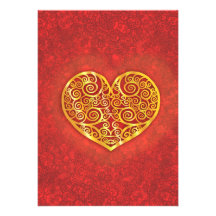Swirled Love Gold Custom Invite