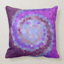 Swirling Abstract Purple Mosaic Throw Pillow