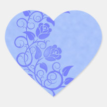Swirling Blue Roses Stickers