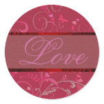 Swirling Hearts Love Sticker/Seal