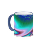 Swirling Liquid Glass (2) Glowing Aqua mugs