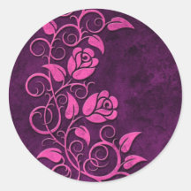 Swirling Stone Roses, purple Sticker
