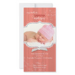 Swirling Stripe Baby Girl Photo Birth Announcement photo cards