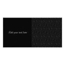 Swirling Vines in Black and Grey Custom Photo Card