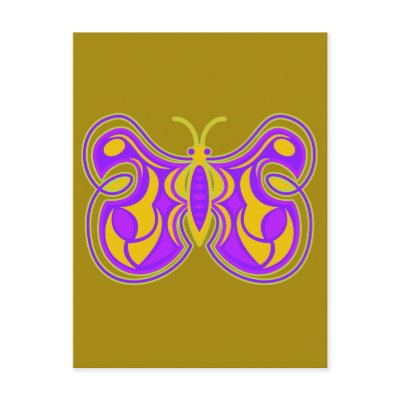 Swirling Vintage Butterfly Postcard by SocialButterflies