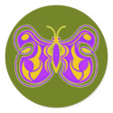 Swirling Vintage Butterfly stickers