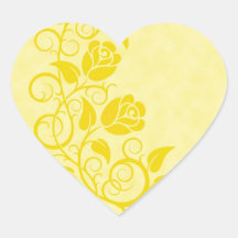 Swirling Yellow Roses Sticker