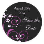 Swirls & Flowers Save the Date Envelope Seal Stickers