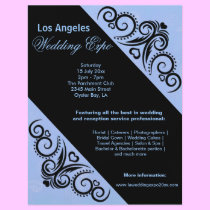 Swirls Heart Wedding Expo (Blue) flyers