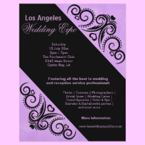 Swirls Heart Wedding Expo (Purple) flyers