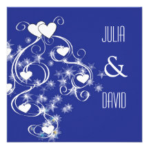 Swirls & Hearts Modern Wedding Invitation