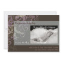 Swirly brown baby announcement invitations