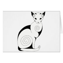 Swirly Cat Greeting Card